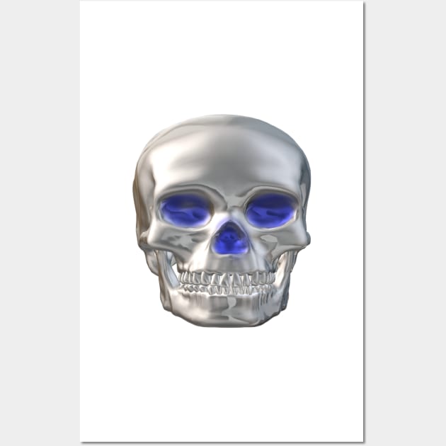 Metallic human skull face mask Wall Art by Andyt